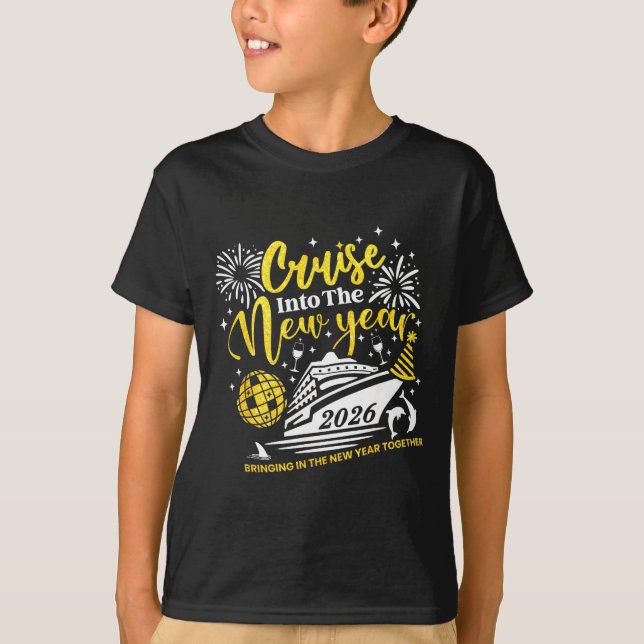Cruise Into The New Year Funny 2026 Cruise Ship Wo T-Shirt (Vorderseite)