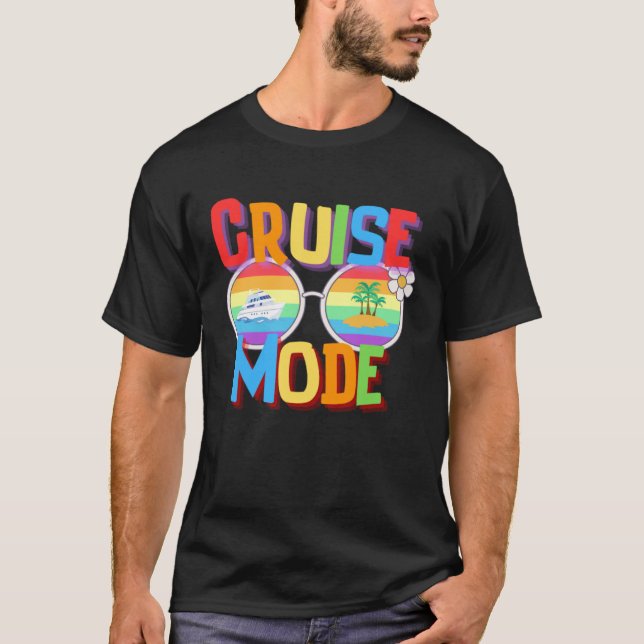Cruise Mode Humor  Vacation Summer Sand Beach Boat T-Shirt (Vorderseite)