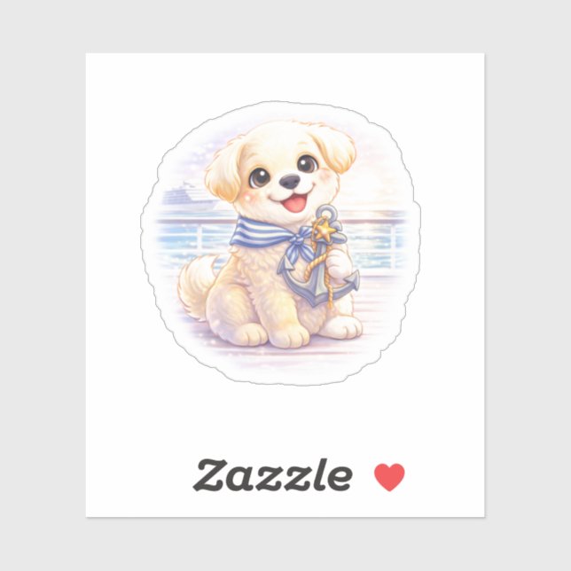 Cruise Puppy Anchor Die-Cut Sticker (Blatt)