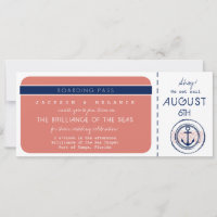 Cruise Ship Anchor Boarding Pass Wedding Invite