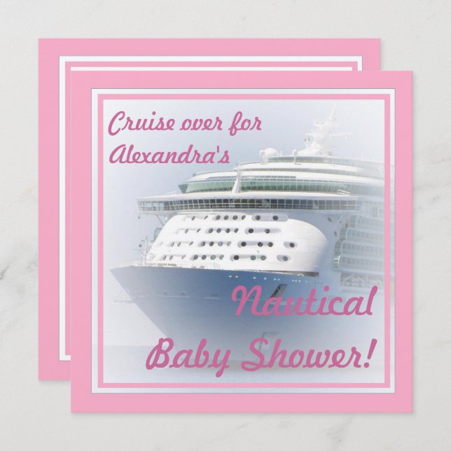 Cruise Ship Baby Dusche Einladung (Vorne/Hinten)