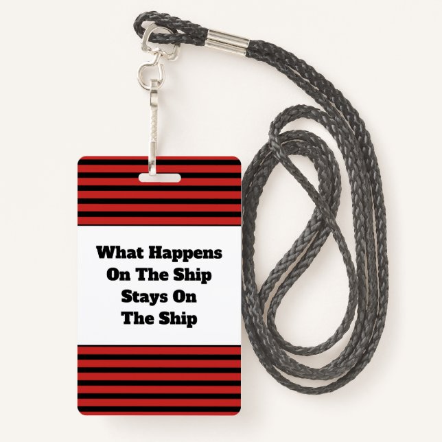 Cruise Ship Humor Vacation Cabin Key Lanyard Ausweis (Rückseite mit Schlüsselband)