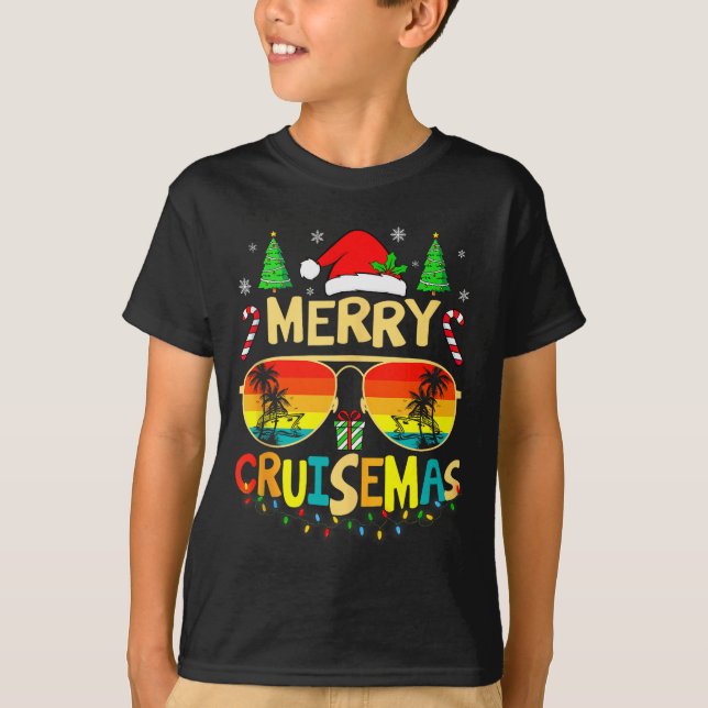 Cruise Ship Merry Christmas Lights Cruising Vacati T-Shirt (Vorderseite)