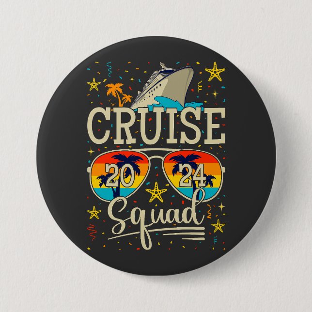Cruise Squad 2024 Cruising Vacation Round Button (Vorderseite)