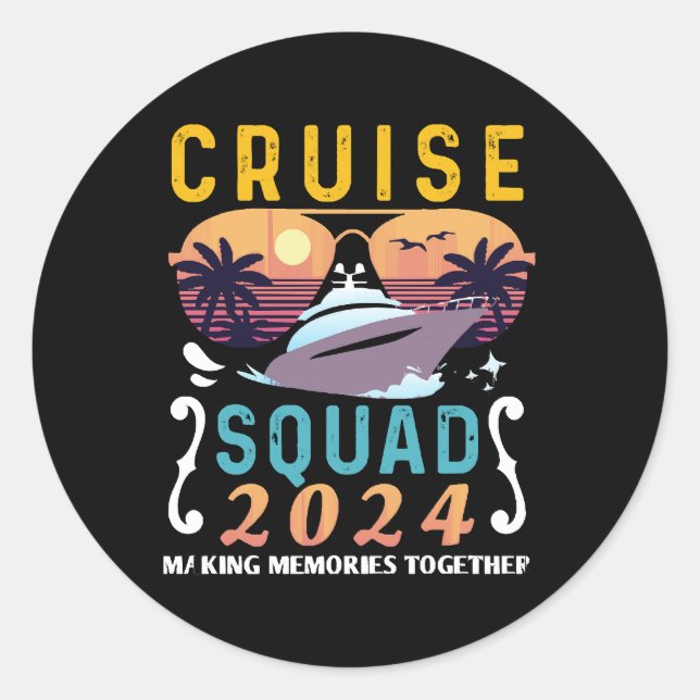 Cruise Squad 2024 Family Vacation Matching Group Runder Aufkleber (Vorderseite)
