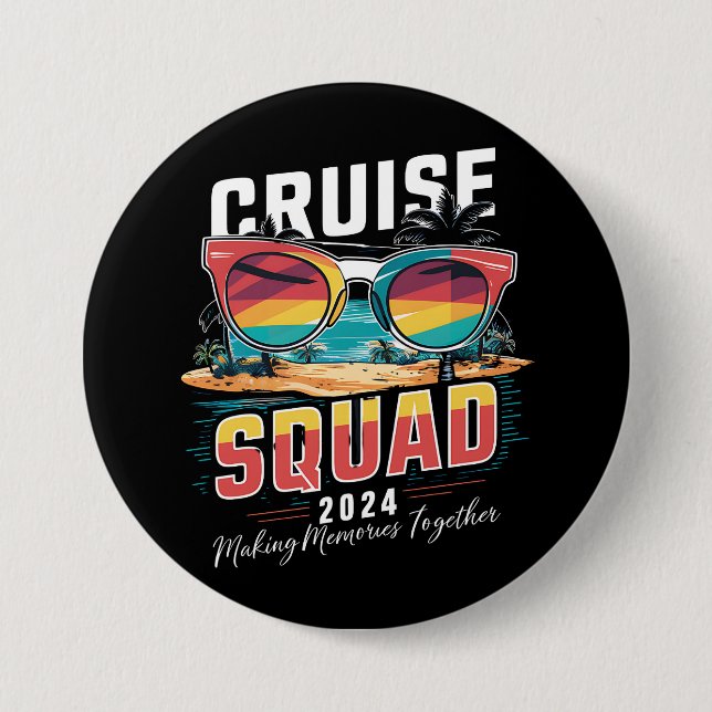 Cruise Squad 2024 Sommerferien Matching Family Button (Vorderseite)