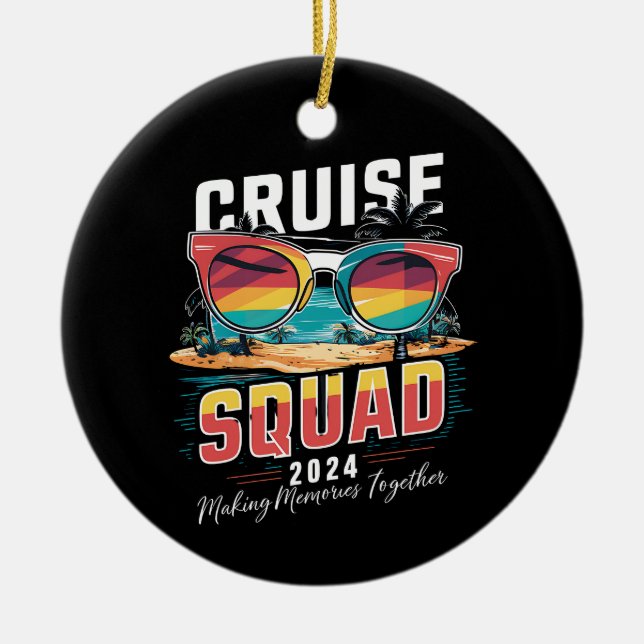 Cruise Squad 2024 Sommerferien Matching Family Keramik Ornament (Vorne)