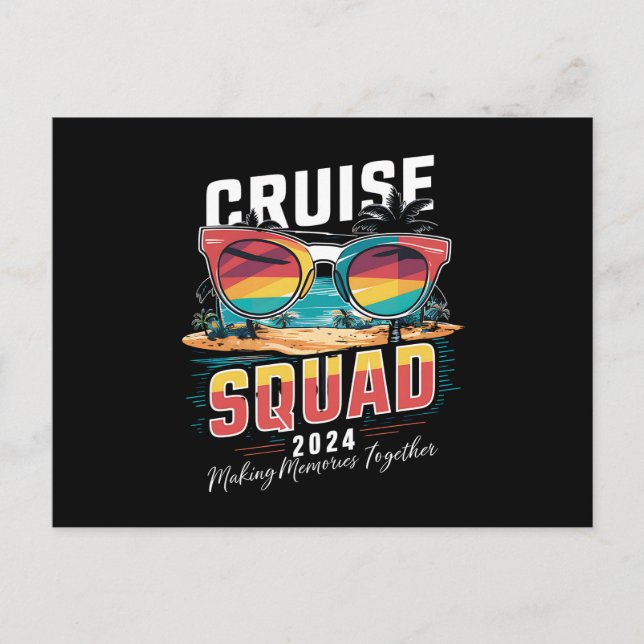 Cruise Squad 2024 Sommerferien Matching Family Postkarte (Vorderseite)