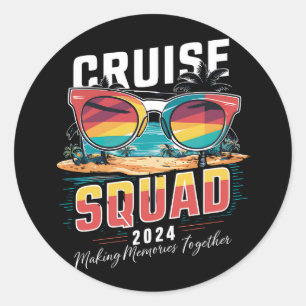 Cruise Squad 2024 Sommerferien Matching Family Runder Aufkleber