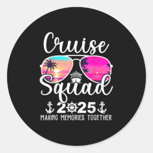Cruise Squad 2025 Cruise Squad Cruising Summer Vac Runder Aufkleber