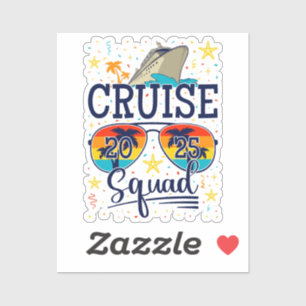 Cruise Squad 2025 Cruising Vacation Vinyl Aufkleber