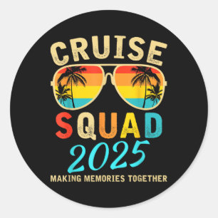 Cruise Squad 2025 Family Group Matching Summer Vac Runder Aufkleber