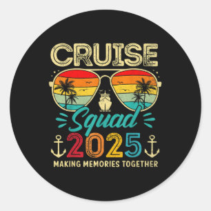 Cruise Squad 2025 Family Group Matching Summer Vac Runder Aufkleber