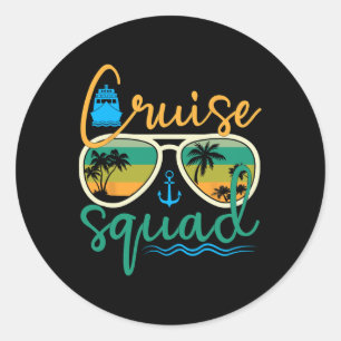 Cruise Squad 2025 Family Vacation Beach Matching G Runder Aufkleber
