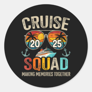Cruise Squad 2025 Family Vacation Matching Group S Runder Aufkleber