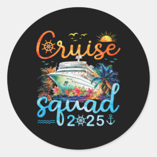Cruise Squad 2025 Family Vacation Trip Group Match Runder Aufkleber