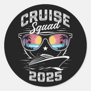Cruise Squad 2025 Sommerferien Matching Family Runder Aufkleber