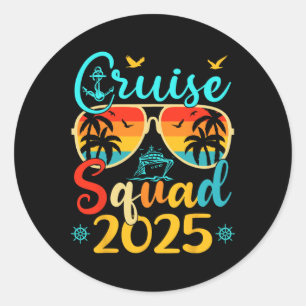 Cruise Squad 2025 Sommerferien Matching Family Runder Aufkleber