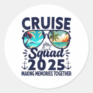 Cruise Squad 2025 Sommerurlaub Reise Gruppe Match Runder Aufkleber