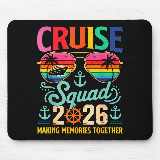 Cruise Squad 2026 Family Group Matching Summer Vac Mousepad (Vorne)