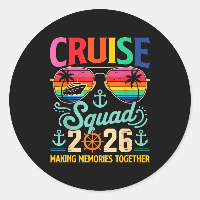 Cruise Squad 2026 Family Group Matching Summer Vac Runder Aufkleber (Vorderseite)