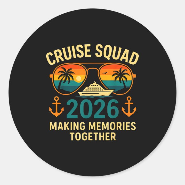Cruise Squad 2026 Family Vacation Matching Group S Runder Aufkleber (Vorderseite)