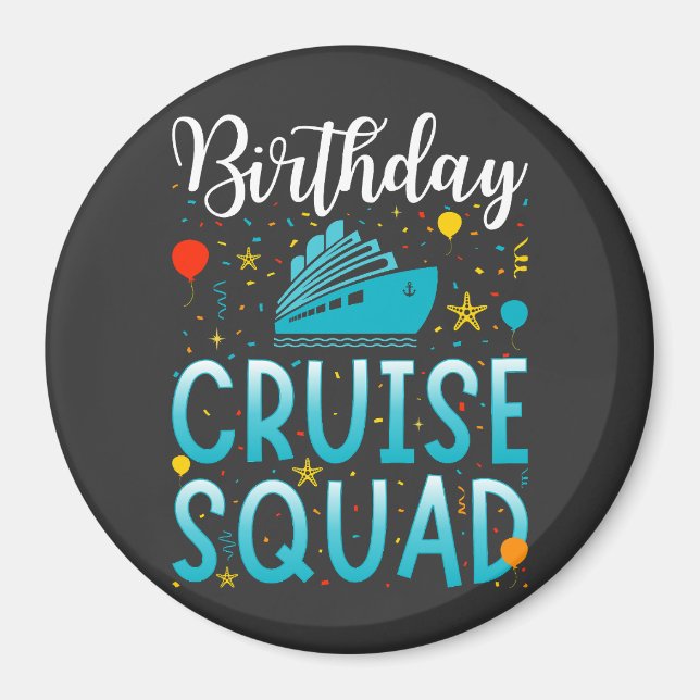 Cruise Squad Cruising Vacacation Circle Magnet (Vorne)