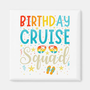 Cruise Squad Cruising Vacacation Square Magnet