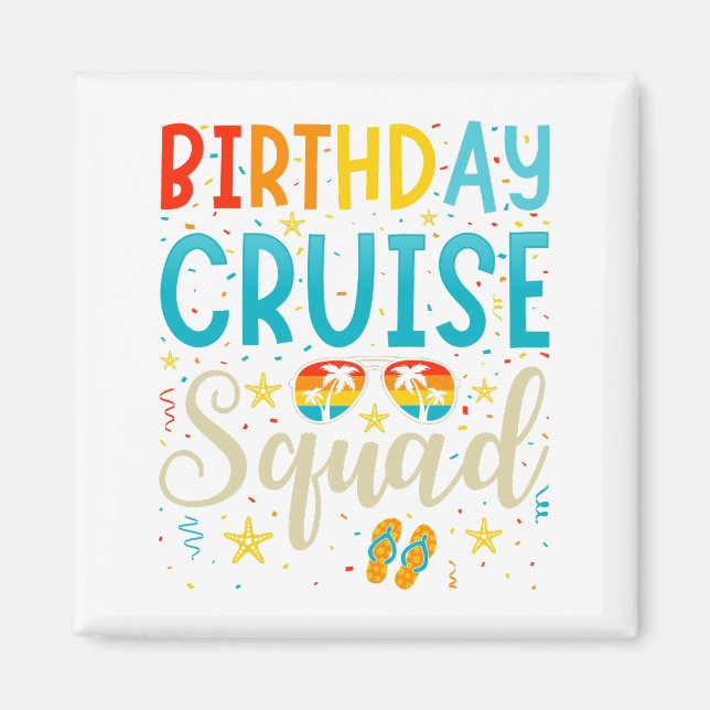 Cruise Squad Cruising Vacacation Square Magnet (Vorne)
