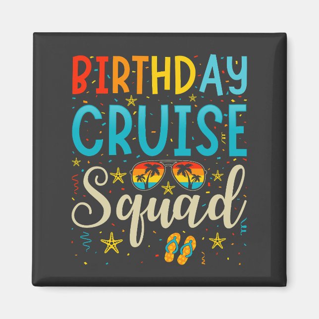 Cruise Squad Cruising Vacacation Square Magnet (Vorne)
