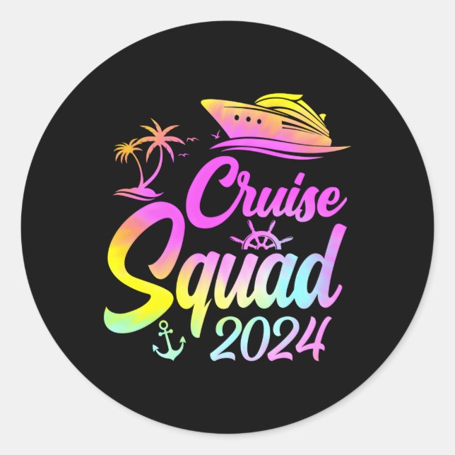Cruise Squad Familie 2024 Runder Aufkleber (Vorderseite)