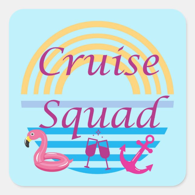 Cruise Squad Quadratischer Aufkleber (Vorderseite)