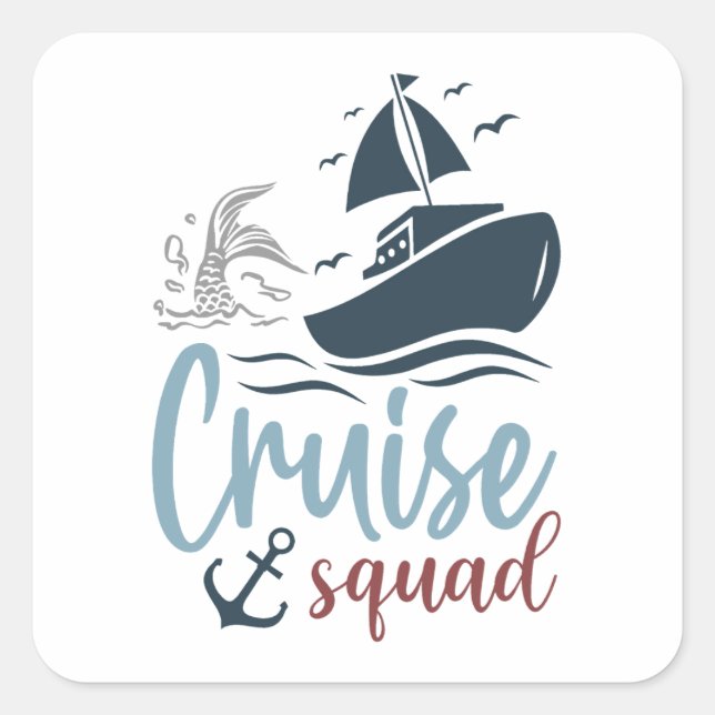 Cruise Squad Quadratischer Aufkleber (Vorderseite)