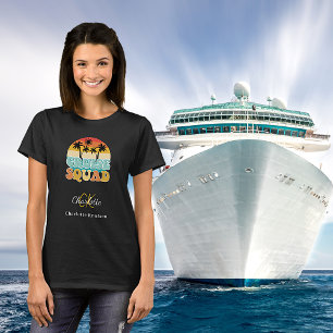 Cruise Squad schwarzer Retro-Monogramm-Name T-Shirt