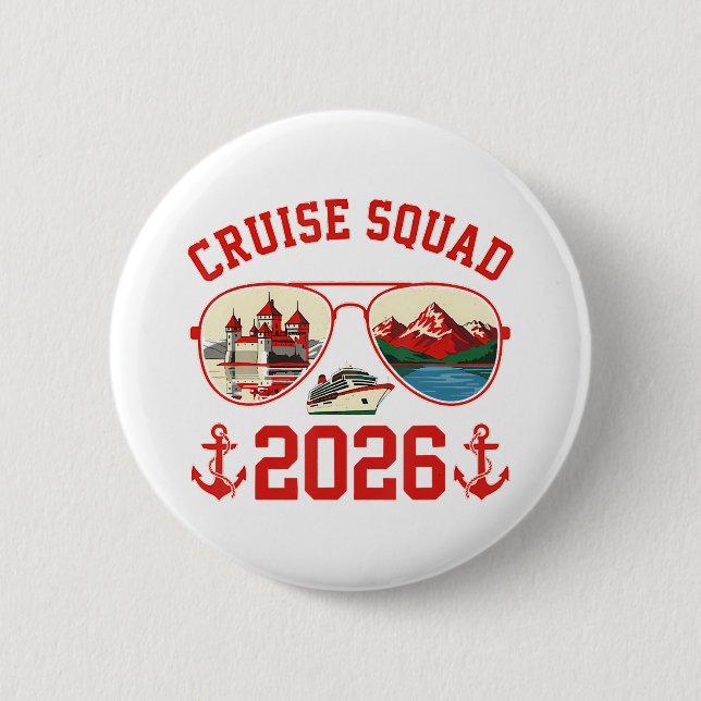 Cruise Squad Switzerland Vacation Trip 2026 Button (Vorderseite)