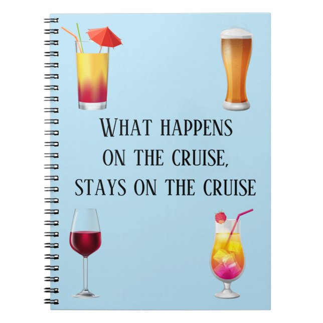 Cruise Vacation Journal Funny Notebook Cocktails Notizblock (Vorderseite)