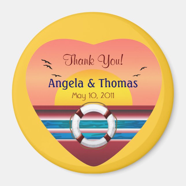 Cruise Wedding Personalisiert Gefallen Magnet (Vorne)