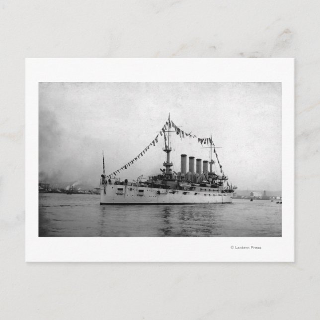 Cruiser Washington in Seattle Harbour verankert Postkarte (Vorderseite)