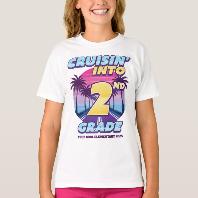 Cruisin’ Back to School 2nd Grade Girl's T-Shirt (Vorderseite)