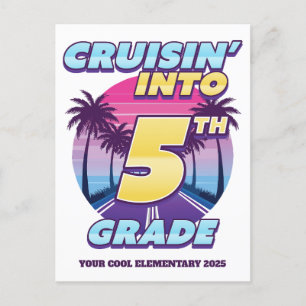 Cruisin 'Back to School 5th Klasse Feiertagspostkarte