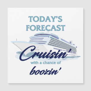 Cruisin' & Boozin' Quadratischer Kreuzfahrt-Türmag Magnetkarte