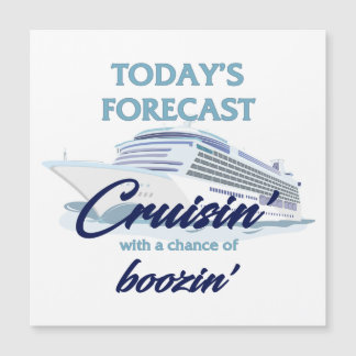 Cruisin' & Boozin' Quadratischer Kreuzfahrt-Türmag Magnetkarte