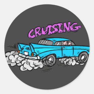 Cruisin Hot Rod Runder Aufkleber