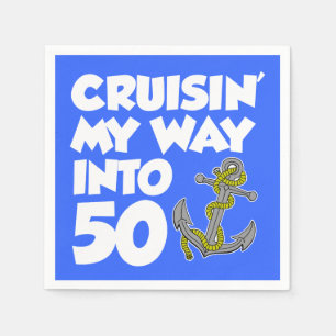 Cruisin meine Weise in 50 Boots-Themed Serviette