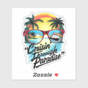 Cruisin’ Through Paradise: Tropical Escape Vibes Aufkleber