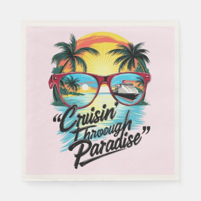 Cruisin’ Through Paradise: Tropical Escape Vibes Serviette (Vorderseite)