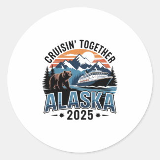 Cruisin Together Alaska 2025 Familie Freund Alaska Runder Aufkleber