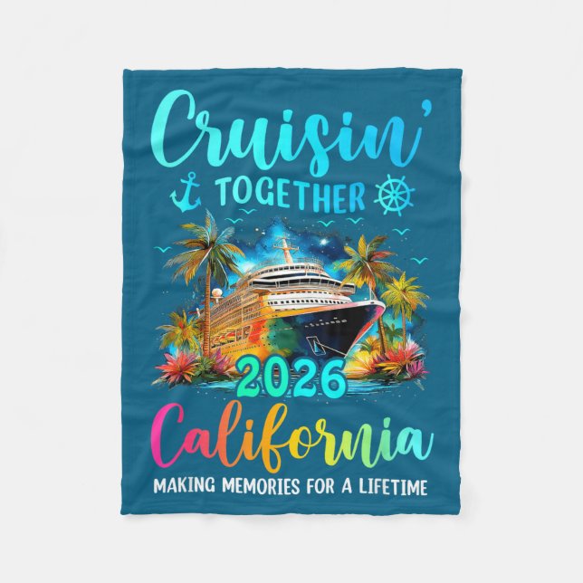 Cruisin' Together California 2026 Family Cruise Va Fleecedecke (Vorderseite)