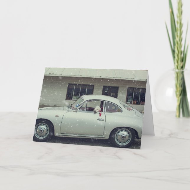 Cruisin'Border Collie Weihnachtskarte. Feiertagskarte (Vorderseite)