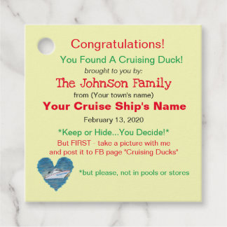 Cruising Duck Tag Geschenkanhänger